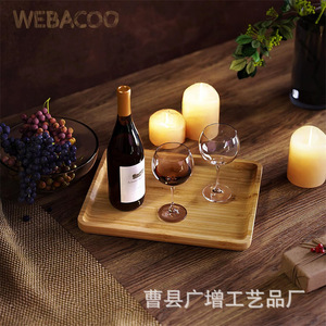 Bamboo Wooden Serving <b>Tray</b> Rectangular Solid Color For Hotel Coffee <b>Tea</b> Drinks - Product Image 1