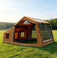 Tente de camping gonflable en coton, une pièce et un salon, grande ouverture ciel ouvert, abri facile à monter, pour glamping familial en extérieur, imperméable