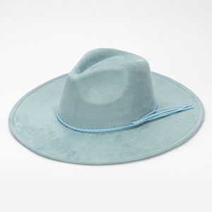 Bán buôn da lộn Fedora mũ cho phụ nữ đầy màu sắc giọt nước cuộn lên vành Fedora mũ unisex mô dây ban nhạc <span class=keywords><strong>hat</strong></span> - Product Image 2