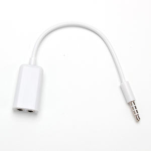 Buena calidad 4 polos 3,5mm enchufe macho a dos 3,5mm hembra 1 a 2 Teléfono Móvil Inteligente MP3 auricular Aux Cables Cable <span class=keywords><strong>convertidor</strong></span> <span class=keywords><strong>de</strong></span> <span class=keywords><strong>Audio</strong></span> - Product Image 1