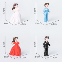 Figurine de couple en résine pour gâteau, mariés dansants et s'embrassant, style Kawaii, pour mariage, anniversaire, demande en mariage, cadeau surprise