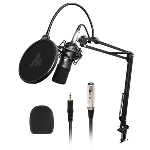 kondenser mikrofon kitle Suppliers-MAONO en kaliteli tüm Metal ses kayıt Podcasting mikrofonlar kiti ile Shouck montaj stüdyo kondenser mikrofon oyun mikrofon