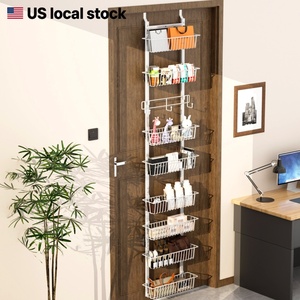 Étagères de cuisine à 8 ou 9 niveaux, paniers de rangement métalliques suspendus à suspendre sur la porte, ensemble d'organisateurs pour garde-manger, salle de bain, placard - Product Image 1