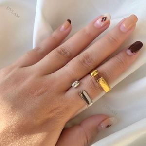 Dylam Personalized Gold Bold D Letter Open <b>Ring</b> Adjustable Women <b>Statement</b> <b>Rings</b> S925 Silver Party Womens Vintage <b>Ring</b> - Product Image 5