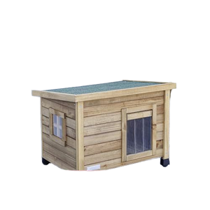 บ้านสัตว์เลี้ยงแบบแบนราบมีหลังคาสำหรับแมวบ้านสุนัขไม้และพลาสติกเบาะรองนั่งไม้บ้านสุนัขพลาสติกที่ยั่งยืนพร้อมซักมือ ZZM - Product Image 2