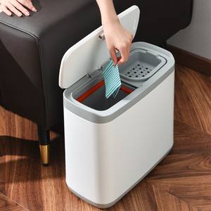 Séparation des déchets secs et humides Poubelle hors sol Classification des déchets de cuisine Seau de stockage automatique - Product Image 2