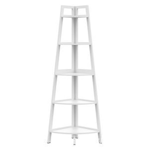 Modern Bamboo Corner <b>Shelf</b> 5 Tier Open Style Space Saving Bookcase For Living Room <b>Bedroom</b> Balcony Garden - Product Image 3