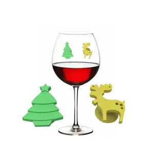 Christmas Drink Markers Silicone Wine Glass Charms