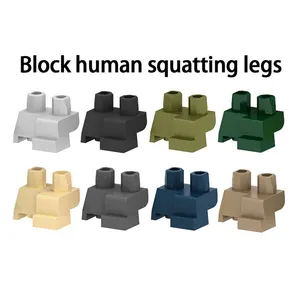 10 Pcs/Lot ARM079-ARM086 Bricks Pure Minifigs Squatting Legs Accessories Compatible with Mini Bricks Building Blocks Kids Toys