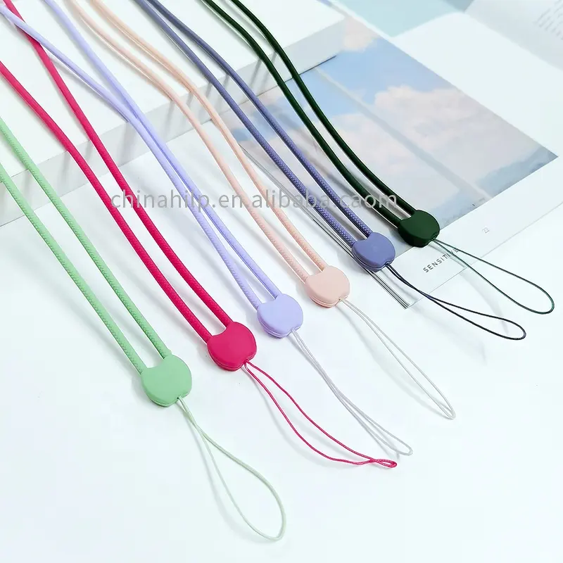 Promotional Soft Silicone Phone Hanging rope Neck Strap Lanyard
