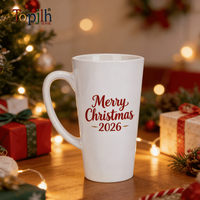 Mug conique blanc vierge de 17 oz pour sublimation, surface enduite pour transfert thermique, idéal pour impression DIY par presse à chaud personnalisée