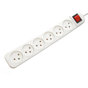 Prolunga Elettrica Industriale a 6 Vie con <span class=keywords><strong>Presa</strong></span> di <span class=keywords><strong>Corrente</strong></span> 16A, 5 Uscite Universali in Ottone e PVC, Grado di Protezione IP11 SDK - Product Image 1