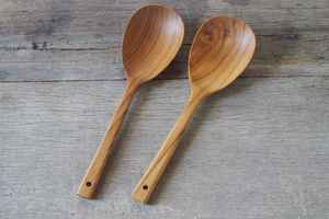 Cucharas de Madera Natural Hechas a Mano para Cocinar, Servir, Remover y Mezclar en la Cocina, Diseñadas para la Preparación Diaria de Alimentos - Product Image 2