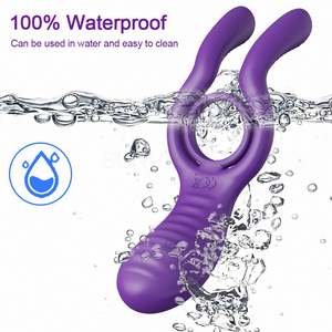 Бесплатная Индивидуальная коробка-пара секс-игрушка с дистанционным управлением-Тройная вибростимуляция, задержка яичка эякуляции, кольцо для пениса - Product Image 6