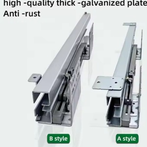 Modern Three-Section Guide Kitchen <b>Drawer</b> <b>Slides</b> Steel Tube Pull Basket Damping Track Blue <b>Slide</b> Rail Thickened Buffer Side - Product Image 2