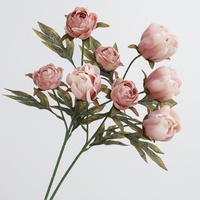 Promo! 4 Tangkai Bunga Mawar Sutra Peony Bunga Artificial Grosir Batang Bunga Dekorasi Ruang Tamu Hiasan Rumah Centerpiece