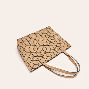 Nouveau <span class=keywords><strong>sac</strong></span> à main en peau de chêne méditerranéenne à motif losanges Portugal Lattice Lady, <span class=keywords><strong>sac</strong></span> messager à motif géométrique, <span class=keywords><strong>sac</strong></span> fourre-tout en liège naturel pour femme - Product Image 3