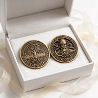 Pièce de collection Viking Arbre de Vie Yggdrasil, Guerrier Nordique, en métal émaillé dur, électroplaqué, gravée double face, jeton de poche