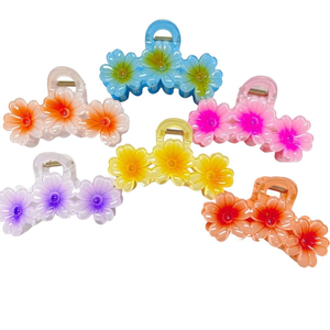 Tre fermagli per capelli a forma di margherita da 10 cm, colorati, per donne e ragazze - Product Image 1