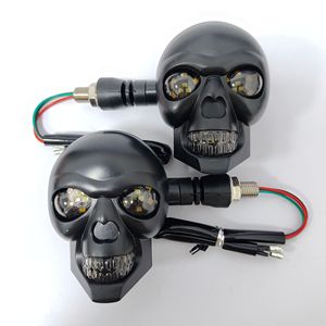 Luz LED de Señalización de Giro con Diseño de Calavera, 12V, Universal para Motocicleta, Piezas de Modificación para Actualización - Product Image 2
