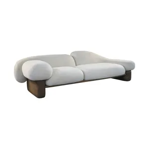 拱形 (曲线形) 组合木制沙发套装羊绒客厅沙发舒适创意公寓躺椅设计