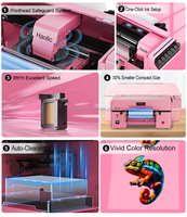 Haolic Machine d'Impression DTF UV de Bureau avec Lamineuse pour Marques-Pages, Autocollants, Décalcomanies et Transferts Personnalisés