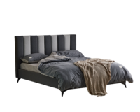 Cadre de lit en métal à plateforme haute avec tête de lit en tissu doux, tailles King, Queen, Double, Full – Prix d'usine, luxe abordable