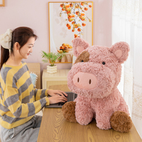 Boneka Babi Pink Mini Shaggy Lucu Kawaii Bulu Keriting Berkualitas Tinggi Hadiah Liburan