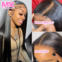 Pelucas de Cabello Humano con Ondas Profundas y Encaje Frontal HD Completo, Cabello Indio Virgen 13X4, Encaje Transparente, Cutícula Alineada, para Mujeres Negras