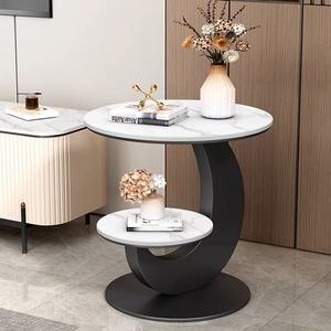 Modern Luxury Movable <b>Iron</b> Metal Coffee <b>Table</b> with Gold Brass Legs & Marble Top for Home Office or Hotels Living Room Entry - Product Image 1