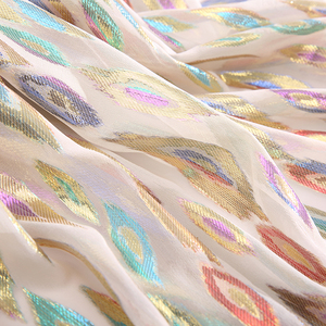 Clip Colorful jacquard 65% SETA 35% seta METALLICA metallizzato tessuto jacquard