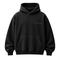 Hoodie Homme Vintage Automne Hiver 2026 en Coton Pur Épais Lavé, Respirant, Coupe Boxy à Épaules Tombantes