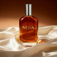 Flacon de parfum personnalisé en verre transparent plat de 50 ml, emballage de luxe vide avec surface givrée mate, bouchon et boîte électroplaqués, OEM ODM