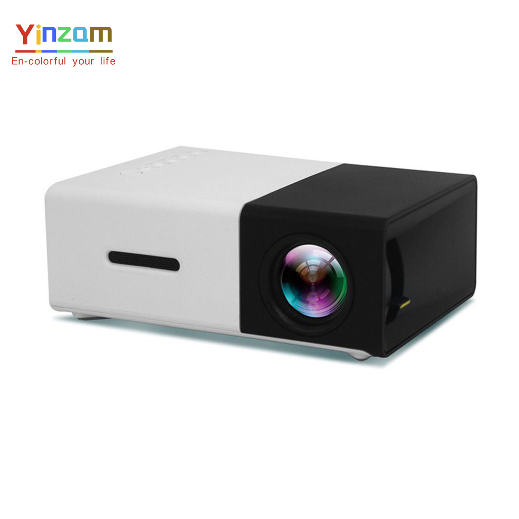 Yinzam Murah Mini Proyektor Video, 1080P Video Projector Termurah dengan LED USB HD SD 1000 Lumen 3D HD Smartphone Projector