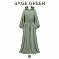 Abaya imperméable sur mesure grande taille avec capuche, manteau d'hiver, robe musulmane française pour femme, vêtements islamiques, ensemble de prière en gros