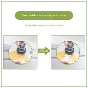 Dish <b>Brush</b> with Soap Dispenser – Portable Kitchen Cleaning Tool, Built-in Scrubber for Dishes, Pots, Pans – Press and Wash, Refi - Product Image 5