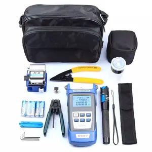 FTTH cold connection tool kit fiber optic tool set fiber optic cutter 10MW red light pen optical power meter FC-6S