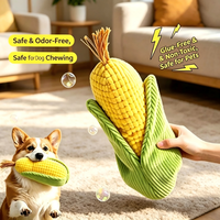 Jouet à mâcher couineur en peluche de maïs pour chien, durable, luxueux, mignon et décontracté - Indestructible, doux, interactif pour la dentition des chiots