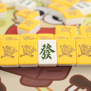Jeu <span class=keywords><strong>de</strong></span> société Mahjong mignon et tendance, thème Bob l'éponge, pour la maison, 40/42/44 tuiles, édition limitée, cadeau personnalisé pour dortoir - Product Image 3