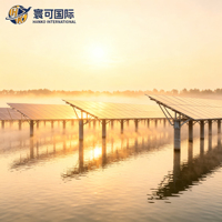 Système solaire photovoltaïque aquavoltaïque flottant et monté sur pilotes pour l'aquaculture et les fermes solaires