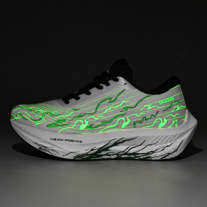 Nouvelle collection automne : Chaussures de sport pour homme, tissées, lumineuses, à lacets, en maille, avec plaque de carbone Popcorn, semelle épaisse, absorption des chocs et rebond, pour la course et le sport de haute performance, modèle couple. - Product Image 4