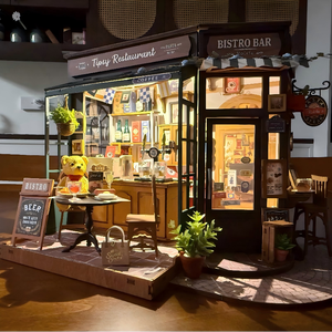 Kit <span class=keywords><strong>de</strong></span> construction <span class=keywords><strong>de</strong></span> maison miniature en bois Little Bear Caf, modèle éducatif DIY, décoration <span class=keywords><strong>de</strong></span> <span class=keywords><strong>Noël</strong></span>, fabrication artisanale, anti-stress - Product Image 1