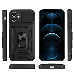 Parachoques a prueba de golpes Armor Cover Luxury Slide Camera Lens Protect Cell Phone Case para <span class=keywords><strong>iPhone</strong></span> 15 14 13 11 12 Pro Max XS XR X 7 8 SE - Product Image 5