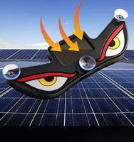 UNISHOON 1 pièce Lumière néon LED dynamique à expression variable, style œil de démon moderne, pour voiture, alimentée par énergie solaire, lumière d'avertissement anti-collision pour vitre arrière en PVC
