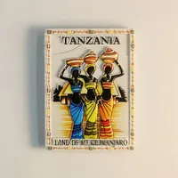 Autocollant magnétique souvenir touristique Afrique Tanzanie, décoration de réfrigérateur, articles artisanaux, cadeaux