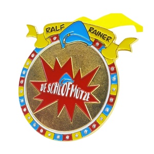 Medallas y Trofeos de <span class=keywords><strong>Latón</strong></span> Metálico, Medallas con Logotipo Personalizado, Arte Popular Europeo, Medalla Deportiva de Esmalte Suave con Cinta para Correr - Product Image 6