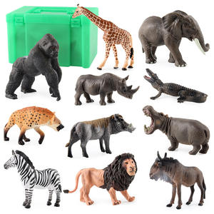 Parque de Vida Silvestre para niños, juego de juguetes de bosque, modelo de simulación, hipopótamo, jabalí, rinoceronte, caja de almacenamiento múltiple al por mayor - Product Image 1