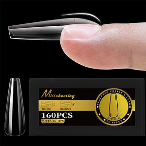 Faux ongles semi-givrés arqués sans couture de 16 tailles Faux ongles transparents en boîte - Product Image 3