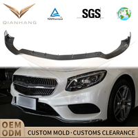 Spoiler avant en fibre de carbone style W217 S63 pour coupé Classe S 2015-2017, kit carrosserie séparateur de pare-chocs avant