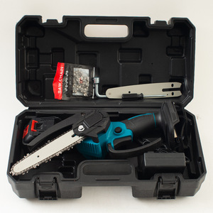 Mini tronçonneuse à poignée supérieure en acier, 6 pouces, sans fil, alimentée par batterie, moteur 58cc/52cc, 2 batteries incluses, pour l'élagage des arbres et le travail du bois - Product Image 4